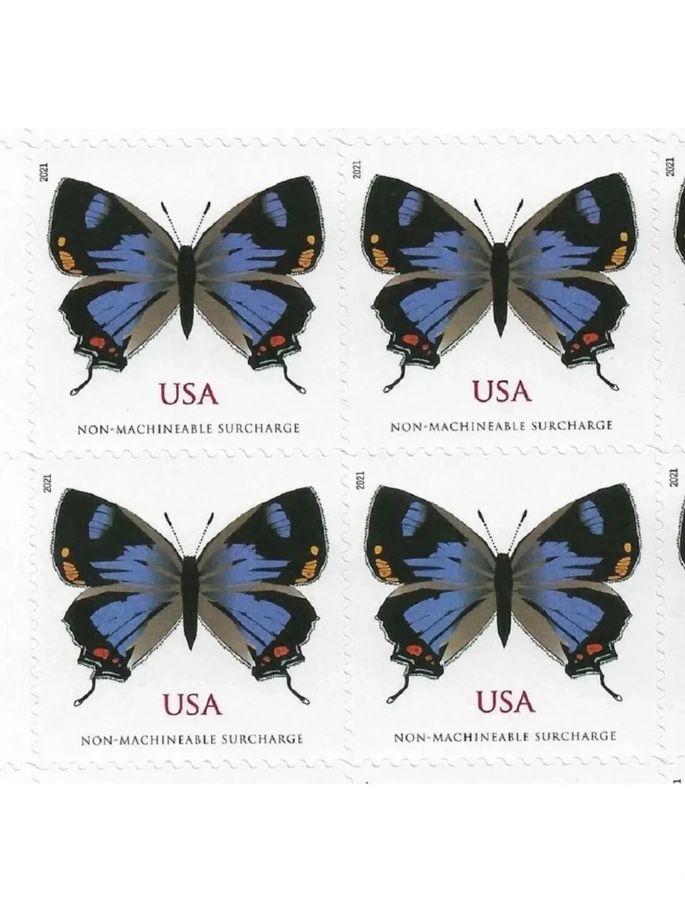 2021 PURPLE COLORADO HAIRSTREAK - NON-MACHINABLE USPS STAMPS  - 100 PCS TOTAL